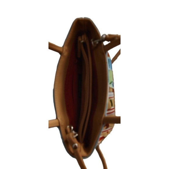 Beach scene Frankie and Johnnie Retro Beaded Purse Canvas Handbag Crossbody EUC - Picture 5 of 8